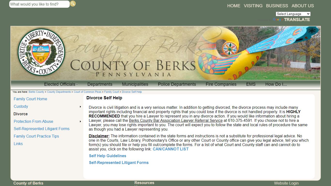 Divorce Self Help - County of Berks Home